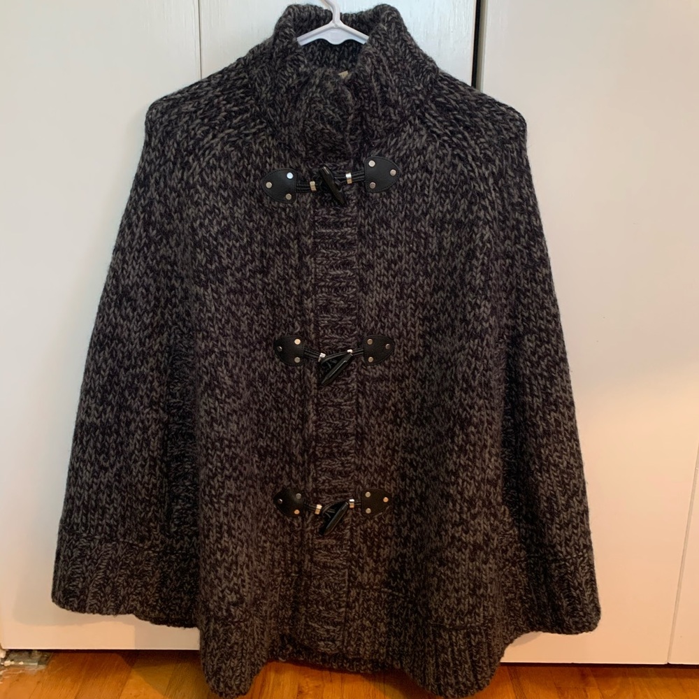 Women’s SM Michael Kors Sweater Poncho Black/Grey